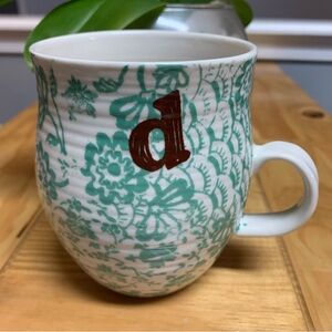 Anthropologie Monogram Initial Coffee Mug